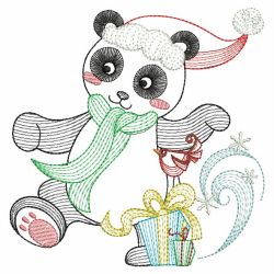 Rippled Christmas Panda 08(Md) machine embroidery designs