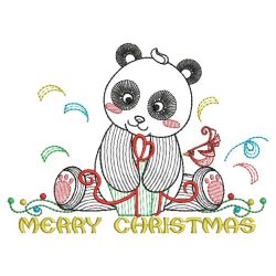 Rippled Christmas Panda 11(Md) machine embroidery designs
