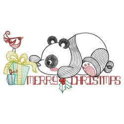 Rippled Christmas Panda 12(Md) machine embroidery designs