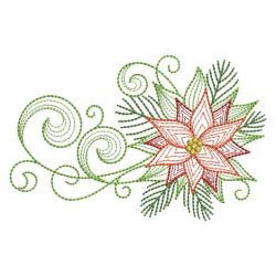 Rippled Christmas Poinsettia 02(Sm) machine embroidery designs