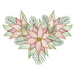 Rippled Christmas Poinsettia 06(Sm) machine embroidery designs