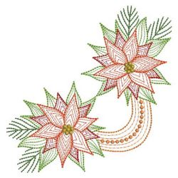 Rippled Christmas Poinsettia 07(Lg) machine embroidery designs