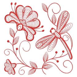 Redwork Dragonfly 02(Sm) machine embroidery designs