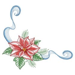 Watercolor Christmas Poinsettia 01(Md) machine embroidery designs