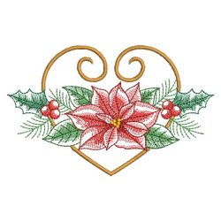 Watercolor Christmas Poinsettia 02(Md) machine embroidery designs