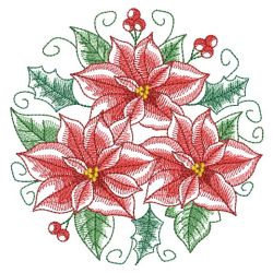 Watercolor Christmas Poinsettia 03(Md) machine embroidery designs
