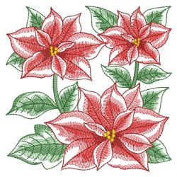 Watercolor Christmas Poinsettia 04(Lg) machine embroidery designs