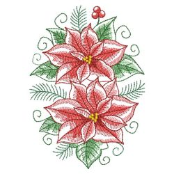 Watercolor Christmas Poinsettia 05(Lg) machine embroidery designs