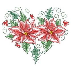 Watercolor Christmas Poinsettia 06(Md) machine embroidery designs