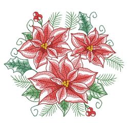Watercolor Christmas Poinsettia 07(Md) machine embroidery designs