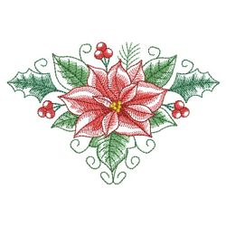 Watercolor Christmas Poinsettia 08(Sm) machine embroidery designs
