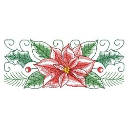 Watercolor Christmas Poinsettia 09(Md) machine embroidery designs