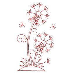 Redwork Dandelion 08(Sm) machine embroidery designs