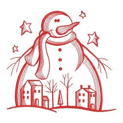 Redwork Country Snowman 01(Sm) machine embroidery designs