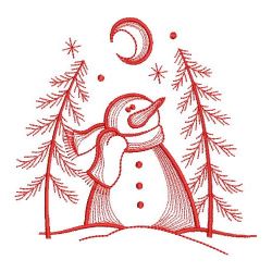 Redwork Country Snowman 04(Md) machine embroidery designs