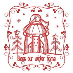 Redwork Country Snowman 10(Lg) machine embroidery designs