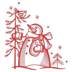 Redwork Country Snowman 12(Sm) machine embroidery designs