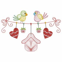 Rippled Colorful Bird Borders 03 machine embroidery designs