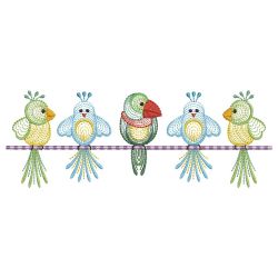 Rippled Colorful Bird Borders 10 machine embroidery designs