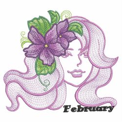 Rippled Month Flower Beauty 02(Lg) machine embroidery designs