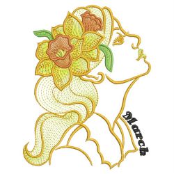 Rippled Month Flower Beauty 03(Lg) machine embroidery designs