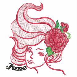 Rippled Month Flower Beauty 06(Lg) machine embroidery designs