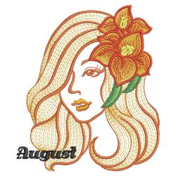 Rippled Month Flower Beauty 08(Lg) machine embroidery designs