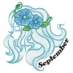 Rippled Month Flower Beauty 09(Lg) machine embroidery designs
