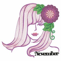 Rippled Month Flower Beauty 11(Md) machine embroidery designs