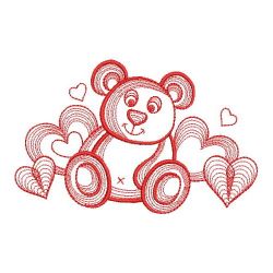 Redwork Cute Teddy Bear 02(Md)