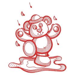 Redwork Cute Teddy Bear 06(Lg)