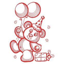 Redwork Cute Teddy Bear 07(Md) machine embroidery designs