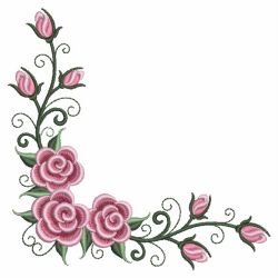 Colorful Flower Corners 05(Lg) machine embroidery designs