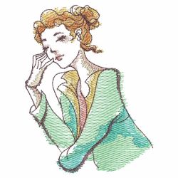 Watercolor Lady 10(Md) machine embroidery designs