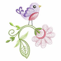 Rippled Colorful Birds 01 machine embroidery designs