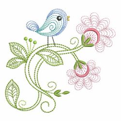 Rippled Colorful Birds 02 machine embroidery designs