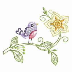 Rippled Colorful Birds 03 machine embroidery designs