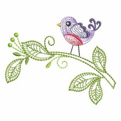 Rippled Colorful Birds 04 machine embroidery designs