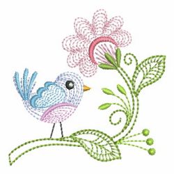 Rippled Colorful Birds 05 machine embroidery designs