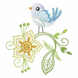 Rippled Colorful Birds 06 machine embroidery designs