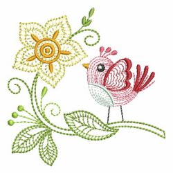 Rippled Colorful Birds 09 machine embroidery designs