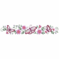 Colorful Butterfly Pillowcase Borders machine embroidery designs