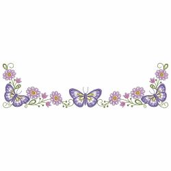 Colorful Butterfly Pillowcase Borders 04 machine embroidery designs