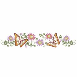 Colorful Butterfly Pillowcase Borders 07 machine embroidery designs