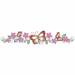 Colorful Butterfly Pillowcase Borders 08 machine embroidery designs