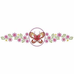 Colorful Butterfly Pillowcase Borders 10 machine embroidery designs