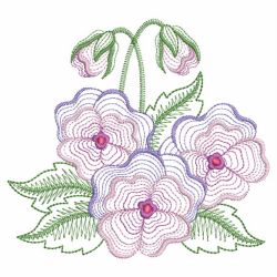 Rippled Colorful Pansies(Md) machine embroidery designs
