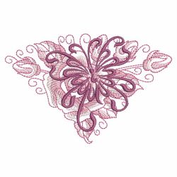 Sketched Roses and Butterfly 04 machine embroidery designs