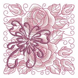 Sketched Roses and Butterfly 08 machine embroidery designs