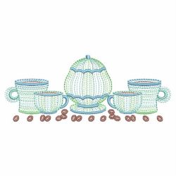 Rippled Coffee Time 03(Lg) machine embroidery designs